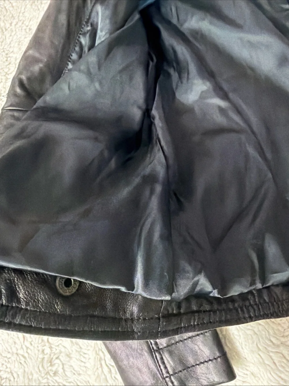 Michael Khor Women's Black Leather Moto Jacket Med